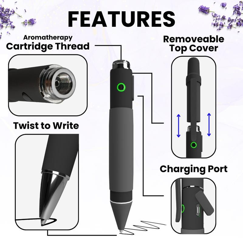 Penjamin Aromatherapy Writing Pen – Twist-to-Write Scent Diffuser with 2