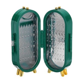 sourcing map Earring Holder Organizer, 4-Layer Jewelry Holder with 153 Holes, Necklace Display Rack for Women Gifts Retail Store Green