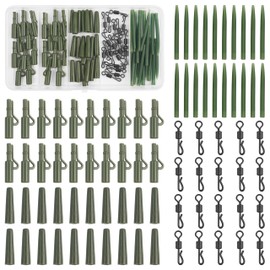 FUSIGO Carp Fishing Tackle Kit 80pcs Quick Change Swivels Lead Clips Rubber Tails Anti Tangle Sleeves Carp Fishing Accessories
