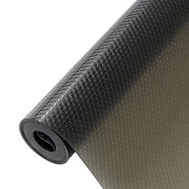 Non-Adhesive Shelf Liner for Kitchen Cabinets – Waterproof EVA Cabinet Liner with Modern Design – Durable, Easy-to-Clean Shelf Paper for Stylish Organization (Black)