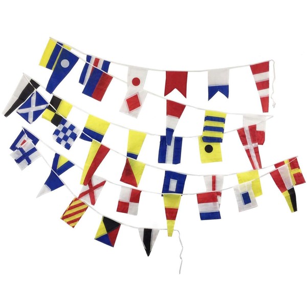 Brass Blessing International Maritime Bunting Signal Flags - Complete Set - Maritime/Marine/Boat/Yacht/Beach Party Nautical Decor: (40 Small Polyester Flag)