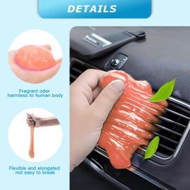 Car Cleaning Gel,Reusable Car Cleaning Putty for Interior Detailing, Car Cleaning Supplies, Auto Detailing Tools, Car Slime for Dust Removal, Car Accessories Interior, Car Cleaning Kit(Orange, 2.0 OZ)