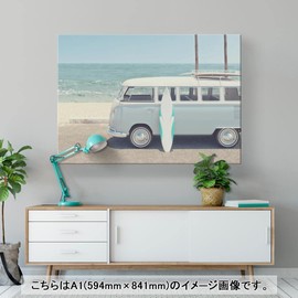 014588 Art Panel, Canvas Art, Wood Frame, Decoration, igsticker, 11.7 x 8.3 inches (297 x 210 mm), A4, Photo, Wall, Interior, Stylish, Surfing, Car, Photo