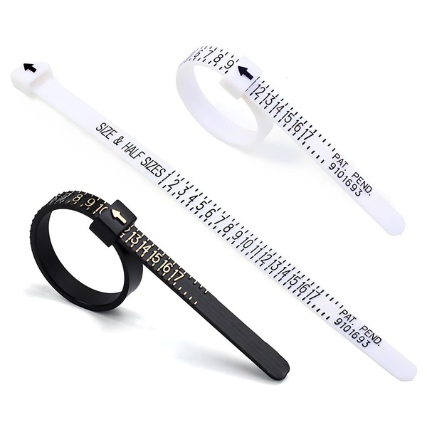2 Pack Ring Sizer Measuring Tool Set Reusable Finger Size