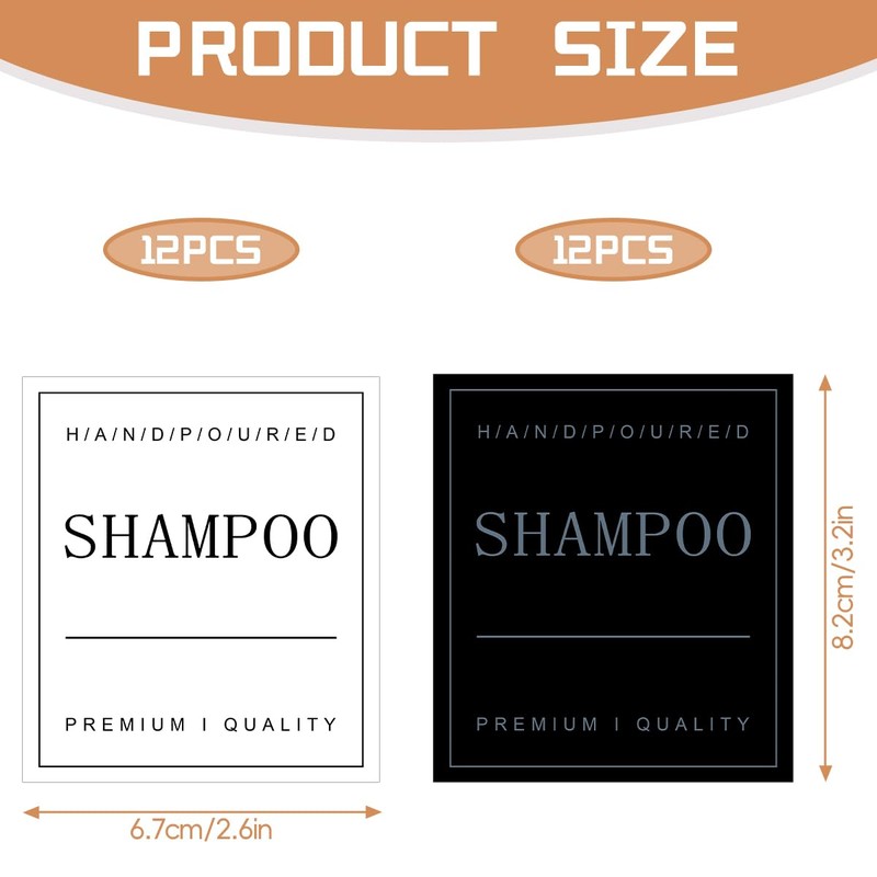 Lotsdonxia 24 Pcs Waterproof Bottle Labels – Hand Soap, Lotion,