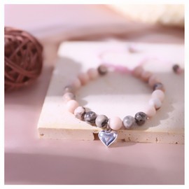 Chuchoter Perfect Teen Girls Gifts,To My Daughter/Granddaughter/Niece Bracelet,Sweet Heart Natural Stone beaded Bracelet,Birthday Christmas Valentines Graduation Gifts (always-pink)