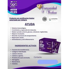 Suplemento Kosh Plus Calostro Vainilla 30 Sobres                                                                                                      