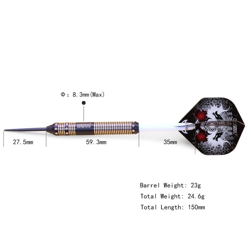 Cuesoul Dragon Deluxe Brass Steel Darts, 21 Grams