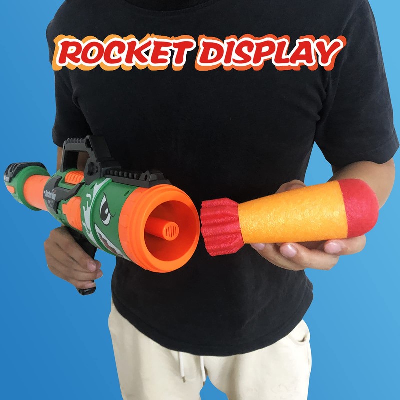 Gantan Toy Rocket Barrel Launcher-Fires Foam Rockets Includes 6 Rockets