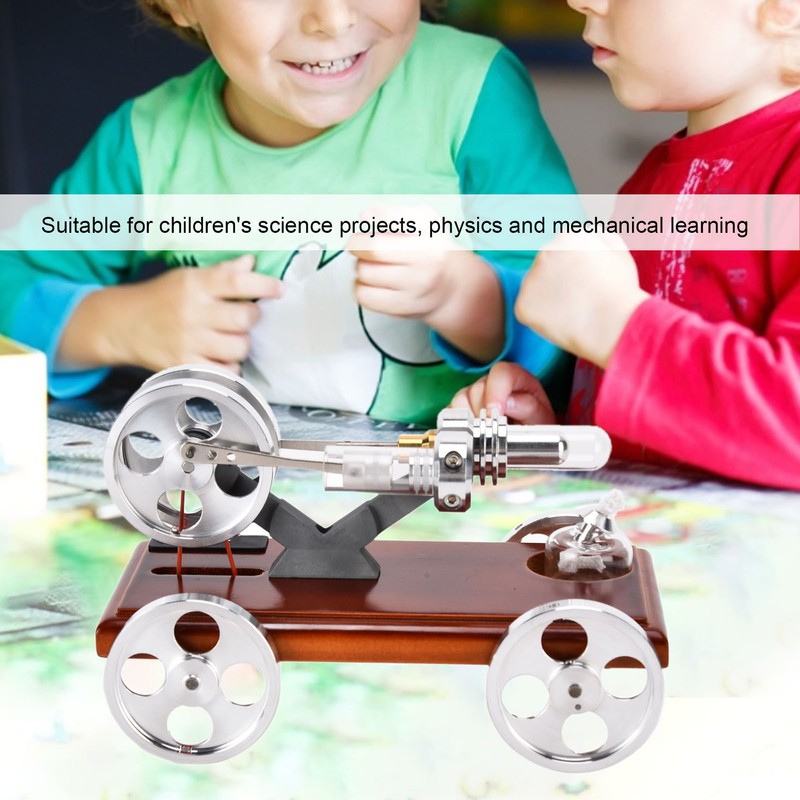 Metal Stirling Engine Model Car Toy Kit Aluminum Alloy Science