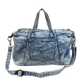 Jeans Denim Bag Shoulder Bag Canvas Bag Retro Shoulder Bag Shopper Unisex, B Light Blue