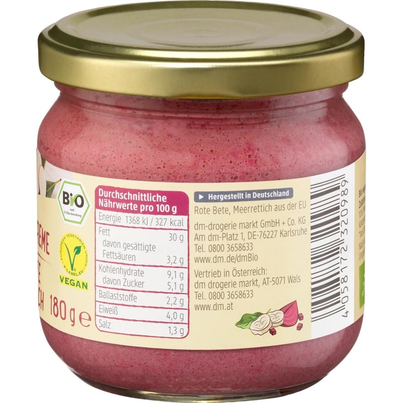 dmBio Beetroot Horseradish Spread Cream - 3-Pack (3 x 180g/6.35oz)