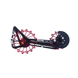 KCNC Bicycle Derailleur Pulley 7075 Aluminum Alloy Big Pulley Bicycle Pulley Compatible with Shimano R9100 R8000 (Red)