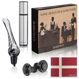 Barvivo - Wine Aerator and Wine Saver Pump with 2 Vacuum Bottle Stoppers (New)