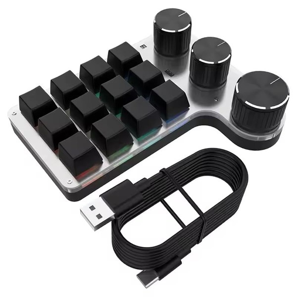zmart BT Programming Macro Custom 3 Knobs Keyboard RGB 12