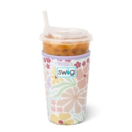 Swig Life Iced Cup Coolie, Standard 22oz Iced Coffee Cup Insulator Sleeve with Handle, Neoprene Insulated Coolie Keeps Drinks Cold (Fresh Cut)