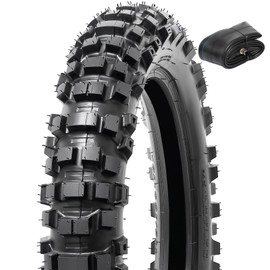 110/100-18 4PR TT 64M Dirt Bike Front/Rear Tire and Inner Tube Compatible with 110/100-18 Off Road Pit Bike/Motorcycle Tire (P-2002)