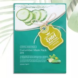 엔텔 1일1팩 오이 모공팩 마스크팩x10팩 수분팩 시트팩 피부진정 마스크팩 Entel 1 Day 1 Pack Cucumber Pore Mask Pack x10 Packs Moisture Pack Sheet Mask Skin Soothing Mask Pack