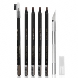 Guapa Waterproof Brow Mapping Pencils – 5 Pieces Peel-Off Eyebrow Pencil Set for Permanent Makeup, Microblading,and Henna Applications (Light Brown)