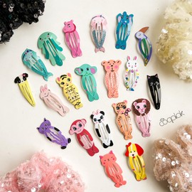 60 Pcs Hair Clips for Girls,Cute Cartoon Animal Shaped Children's Hair Accessories with Elastic Non Slip Metal Hair Bows(Snap Barrettes for Kids Teens Women)