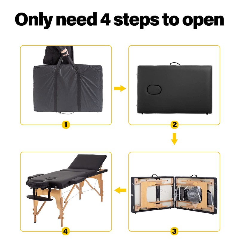 BestMassage Massage Bed Portable Massage Table 24 inch Wide Lash