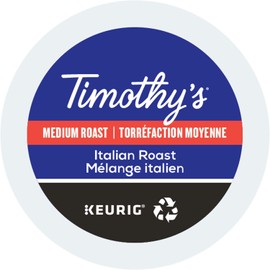 Timothy's, Italian Roast, Single-Serve Keurig K-Cup Pods, Medium Roast Coffee, 96 Count (4 Boxes of 24 Pods)