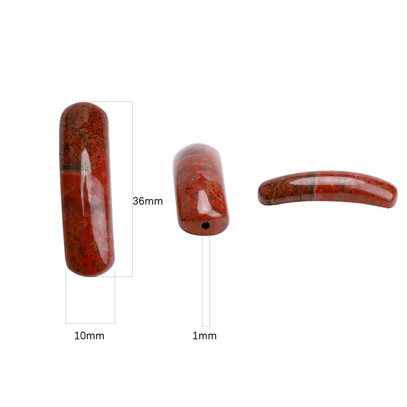 BEADIA - abalorio de piedra roja curvadas naturales de 36
