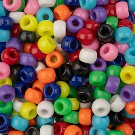 540pcs John Bead Assorted Plastic Pony Craft Beads for DIY Jewelry Bracelet Necklace Making, 160g
