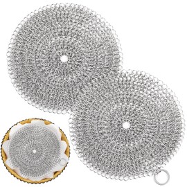 Patelai 2 Pcs Stainless Steel Pie Weights for Baking Universal Fit Pie Weight for 7-10 Inch Pies Round Metal Pie Weights Chain Dishwasher Safe Durable for Blind Baking Dough Kitchen Cooking Pastry