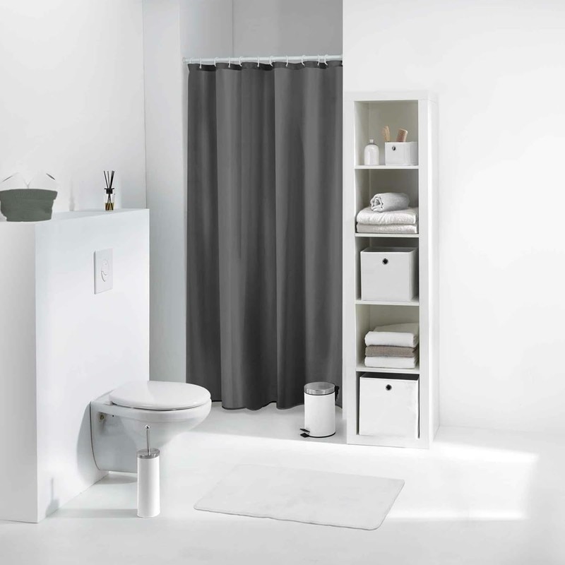Sanixa U6RD150GR Shower Curtain Anthracite PEVA 180 x 200 cm