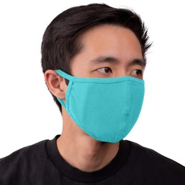 Auliné Collection Made in USA Cotton Fabric Washable Reusable Filter Pocket Face Mask, Mint 1 PK