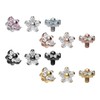 PIERCINGLINE Titanium Dermal Anchor Piercing Attachment Flower with 5 Crystals,