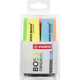 Highlighter - STABILO BOSS ORIGINAL - Round Box of 6 - Yellow, Green, Orange, Red, Pink, Blue