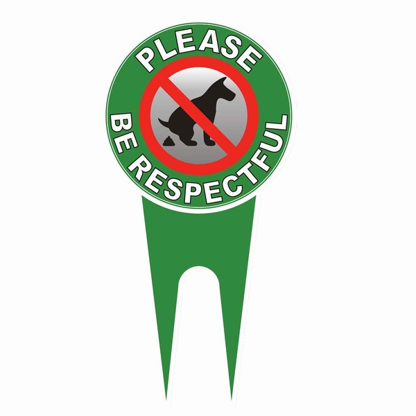 GBATERI Double Sided No Poop Dog Sign With Stake -