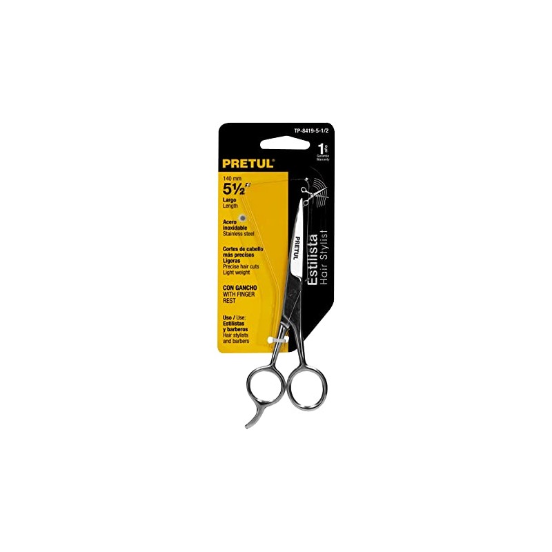 Pretul TP-8419-5-1/2, Tijera para estilista con gancho, 5-1/2", Pretul