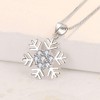 Deyanse Silver Necklace for Women, 925 Sterling Silver Snowflake Pendant