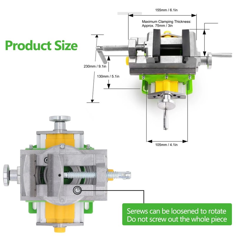 Rotary Table Drill Press Vise, Mini Drill Press, 90 °