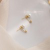 Pearl Stud Earrings for Women, Trendy Dainty Rhinestone Pearl Cluster