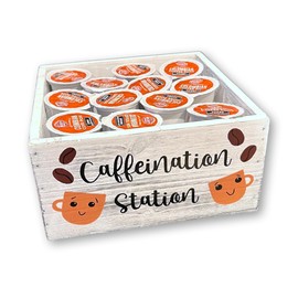 Caffeination Station, Coffee Tea Bar Organizer, Wood Planter, Home Kitchen Decor, Cup Holder, Coffee Lover Gift