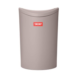TATAY Papelera Baño con Tapa Basculante, 6L de Capacidad, de Polipropileno, Libre de BPA, Colour Taupe, Medidas 19 x 19 x 28 cm