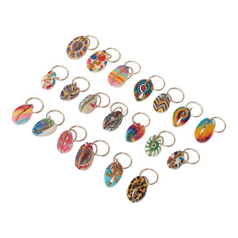 20pcs Shell Dreadlocks Ring DIY Cute Exqusite Hair Braiding Pendant