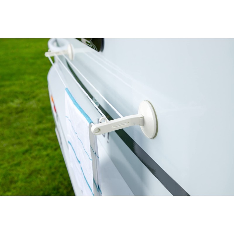 cartrend Caravan Washing Line with 2 Suction Cups Extendable for