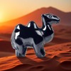 Black Obsidian Crystal Camel Figurine, 2.2 Inch Hand Carved Natural