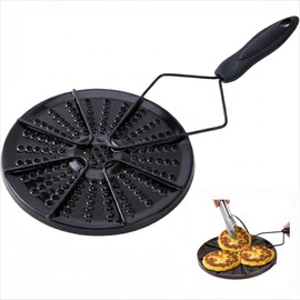 YXYFDC 7.5 Inch Colombian Budare Arepa Grill - Stovetop & Gas Stove Compatible, Perforated Design for Crispy Arepas/Tostadas/Flatbreads, Durable Arepera for Indoor/Outdoor Camping