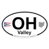 US Decal, Inc. Valley, Ohio Oval Sticker with State Flag
