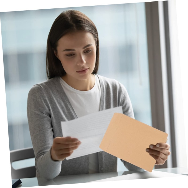 Operitacx 25pcs Transparent Kraft Paper Envelopes for Bank Legal Envelope