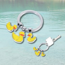 TROIKA Yellow Duck 3 Key Chain - YELLOW DUCK - Enamel Cast Metal - Chrome Plated - Yellow Original, yellow