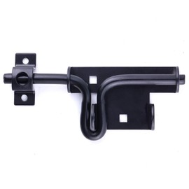 2 Packs Heavy Duty Sliding Bolt Gate Latch – Black Thickened Metal Sliding Bolt Door Lock with Padlock Hole for Wooden Fence/Shed Door/Yard Door/Barn Door/Interior and Outdoor Latch, Solid Hardware