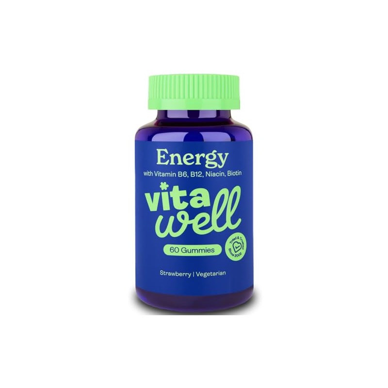 Vitawell Energy Vitamin Gummies - 60 Strawberry Flavour Gummies |