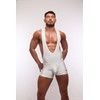 SUKREW - Men's Partywear Singlet White Shimmer - 1X Size
